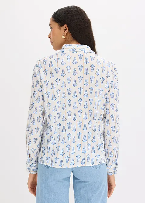 Blus av viskos med struktur och glittrande effekter, bonprix