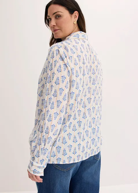 Blus av viskos med struktur och glittrande effekter, bonprix