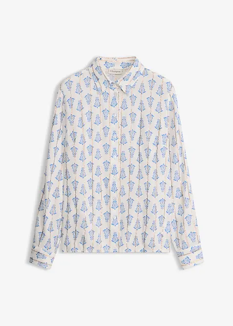 Blus av viskos med struktur och glittrande effekter, bonprix