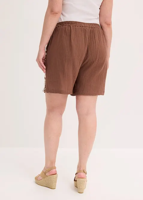 Shorts av bomull med broderi, bonprix