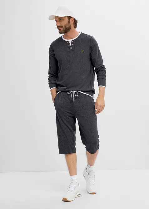 Jerseyshorts i l&aring;ng modell med ekologisk bomull (2-pack), bonprix