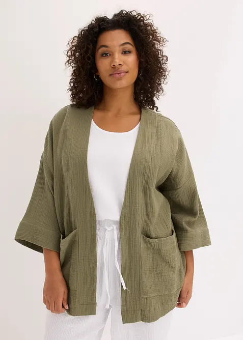 Kimono i luftig bomullsmuslin, bonprix
