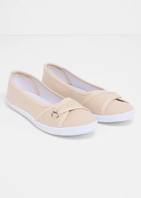 Ballerinaskor i bomullscanvas, bonprix