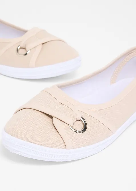 Ballerinaskor i bomullscanvas, bonprix