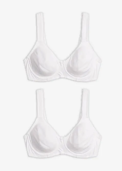 Minimizer-BH i T-shirtmodell med bygel och ekologisk bomull (2-pack), bonprix