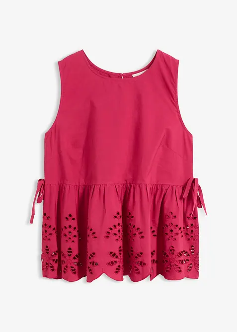 Bluslinne med slits och h&aring;lbroderi, bonprix