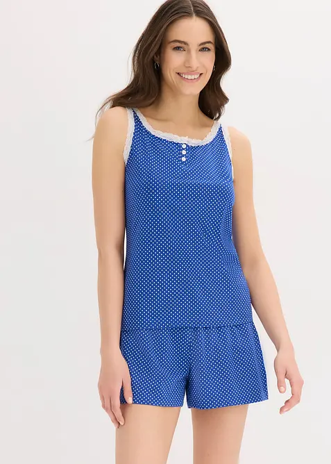 Pyjamas med shorts och skir spets, bonprix