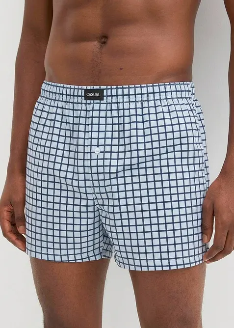 Ledigt skurna jerseyboxershorts i bomull (3-pack), bonprix