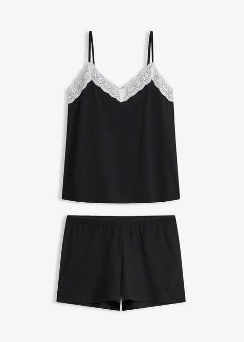 Kort pyjamas med spets, bonprix