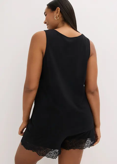 Pyjamas med shorts, i mjuk viskosmix, bonprix