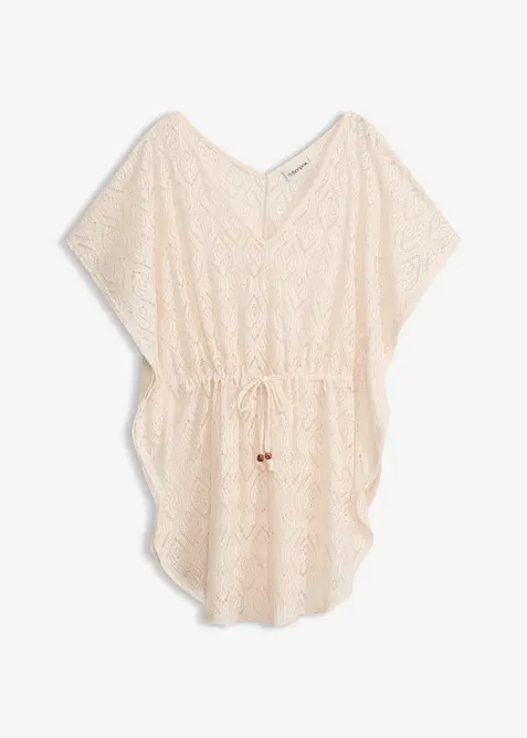 Transparent strandtunika av spets, bonprix