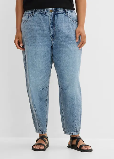 Barrel Jeans High Waist cropped, bonprix