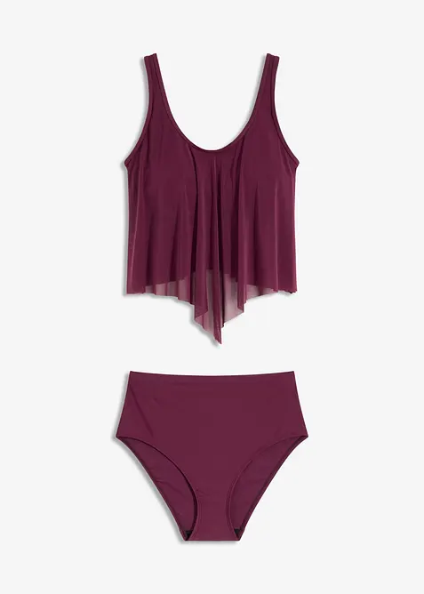 Tankini med transparent mesh (2 delar), bonprix
