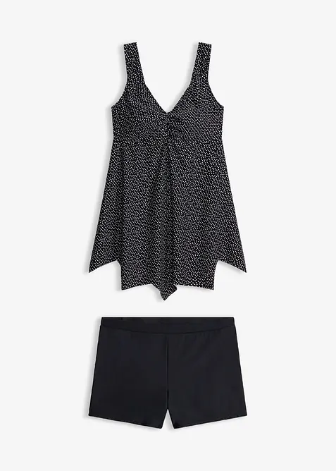 L&aring;ng tankini med sicksackkant nedtill (2 delar), bonprix