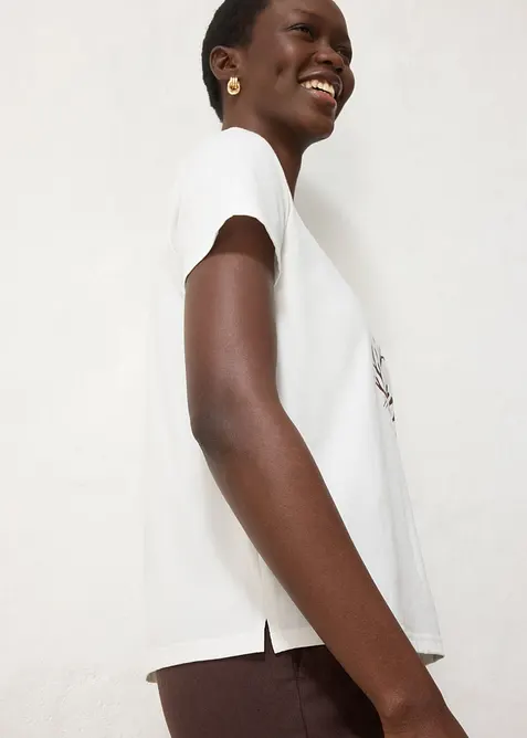 T-shirt med sidenandel och tryck, bonprix