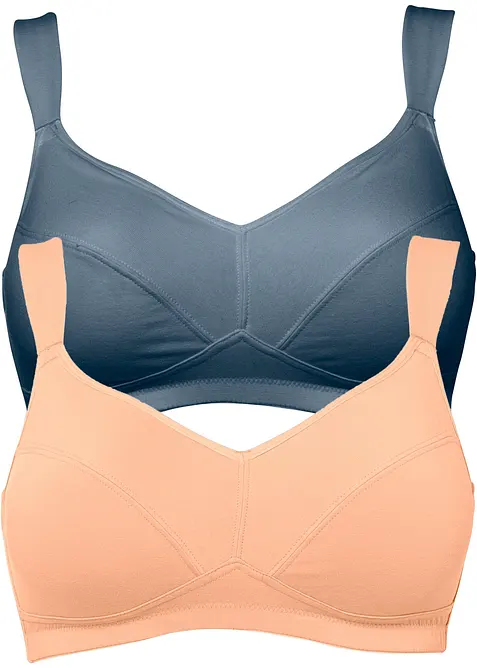 BH utan bygel med ekologisk bomull (2-pack), bonprix