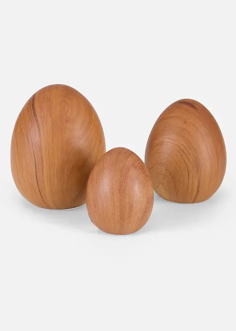 Prydnads&auml;gg med tr&auml;look (set med 3 delar), bonprix