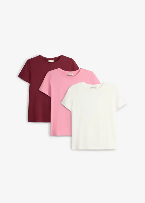 T-shirt i ekologisk bomull (3-pack), bonprix