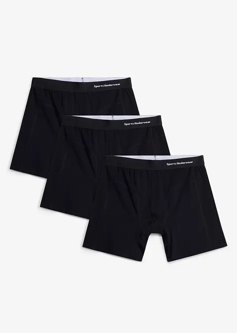 Medell&aring;nga boxershorts i tajt modell med ekologisk bomull (3-pack), bonprix