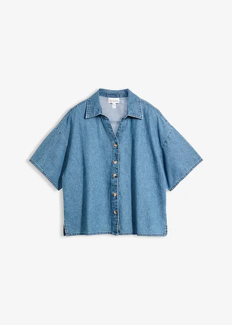 Blustunika i denim av ekologisk bomull, bonprix