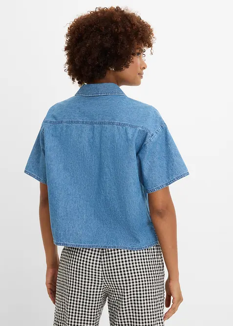 Blustunika i denim av ekologisk bomull, bonprix