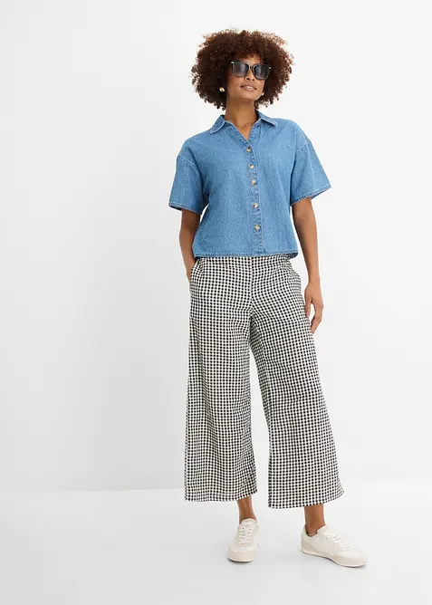Blustunika i denim av ekologisk bomull, bonprix