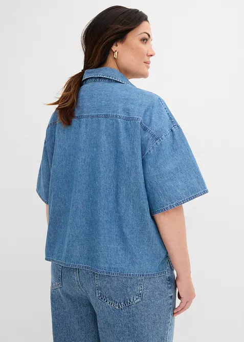 Blustunika i denim av ekologisk bomull, bonprix