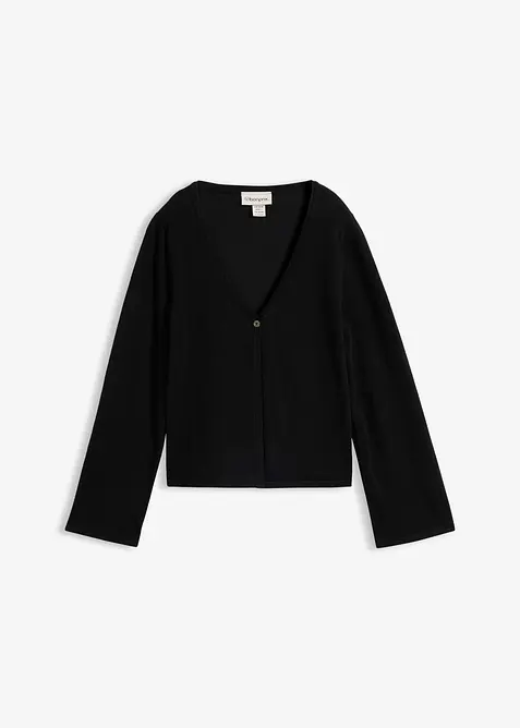 Finstickad cardigan av bomullsmix, bonprix