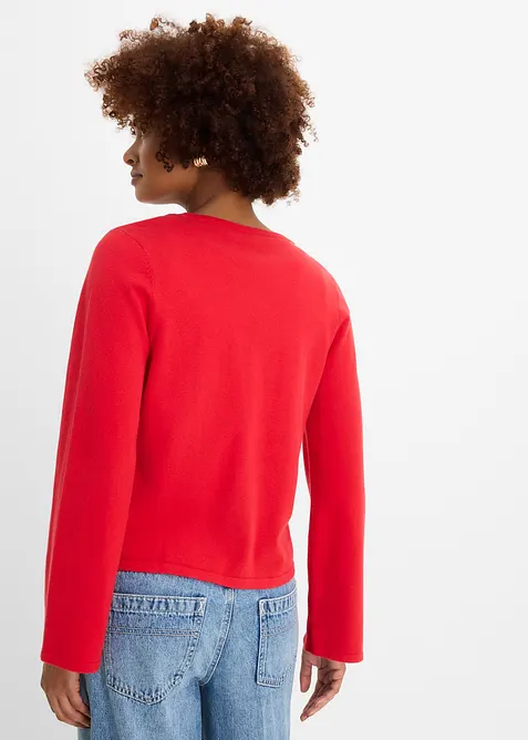 Finstickad cardigan av bomullsmix, bonprix