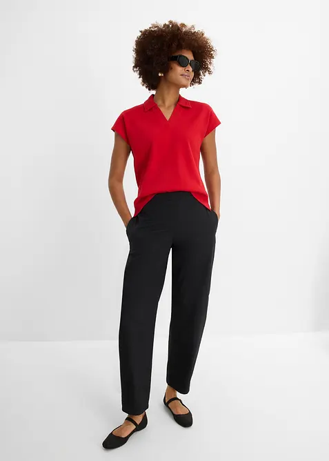 Pik&eacute;tr&ouml;ja av ekologisk bomull med v&aring;fflad look, bonprix