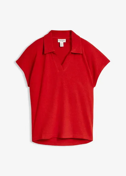 Pik&eacute;tr&ouml;ja av ekologisk bomull med v&aring;fflad look, bonprix