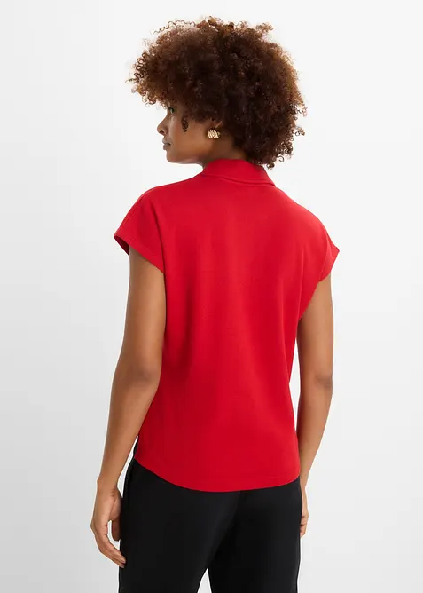 Pik&eacute;tr&ouml;ja av ekologisk bomull med v&aring;fflad look, bonprix