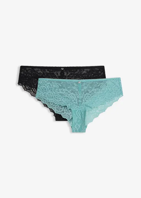 Braziliantrosa i fin spets (2-pack), bonprix
