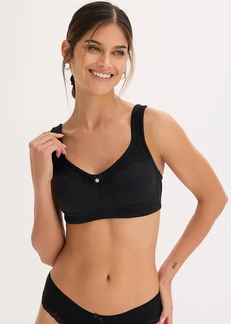 BH utan bygel med bomull (2-pack), bonprix