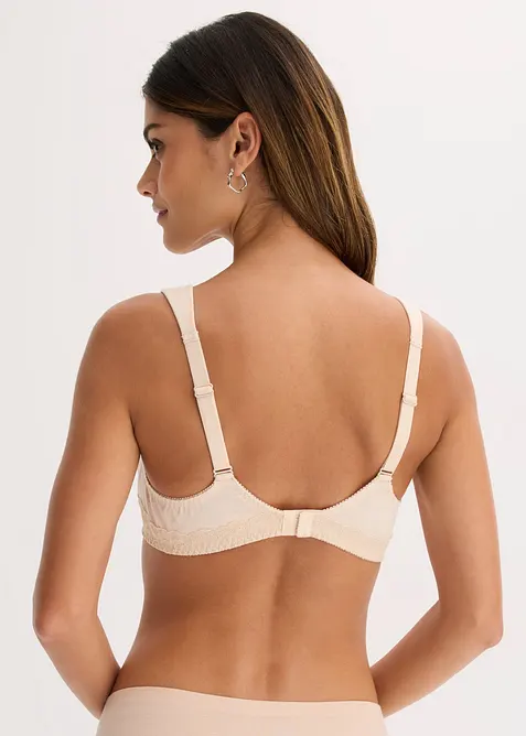 T-shirtbeh&aring; med bygel, bomull och spets (2-pack), bonprix