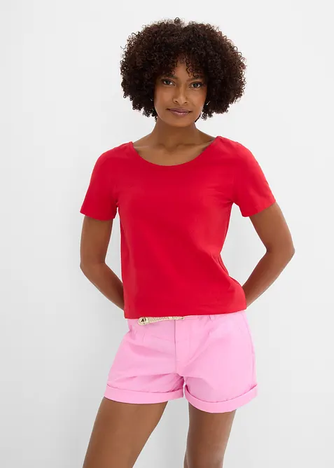 T-shirt med djup ringning bak (2-pack), bonprix