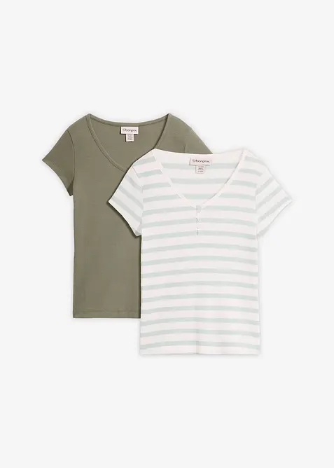 T-shirt av ekologisk bomull (2-pack), bonprix
