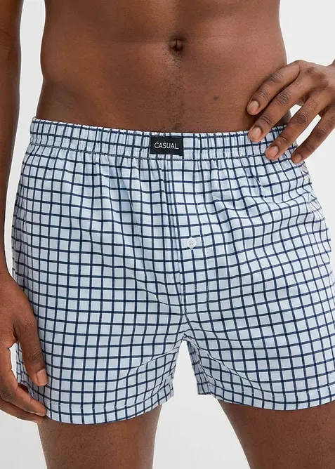Ledigt skurna jerseyboxershorts i bomull (3-pack), bonprix