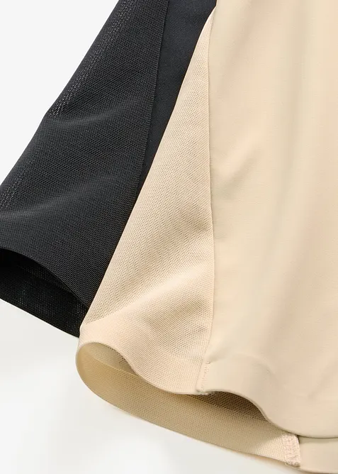 Trosa med l&aring;nga ben och medelh&ouml;g formande effekt samt transparent inf&auml;llning (2-pack), bonprix