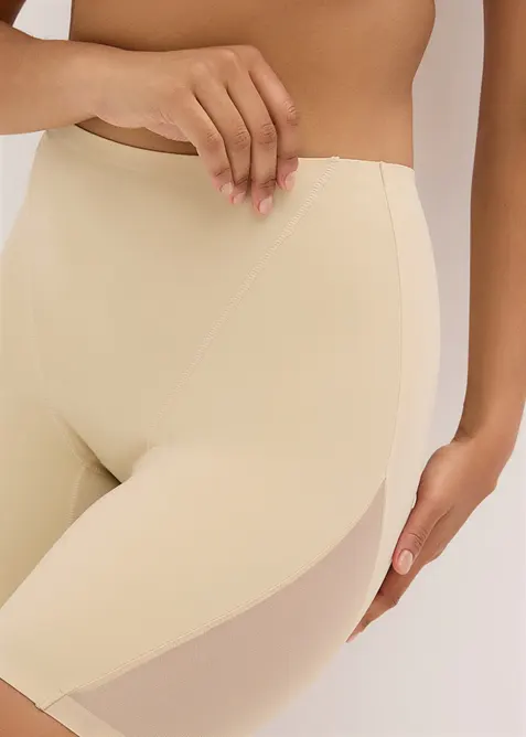Trosa med l&aring;nga ben och medelh&ouml;g formande effekt samt transparent inf&auml;llning (2-pack), bonprix