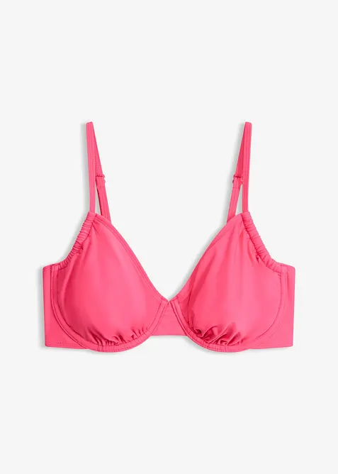 Bikini&ouml;verdel med bygel och rynk i sidan, bonprix