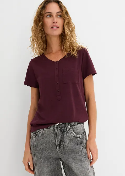 T-shirt med knappsl&aring;, bonprix