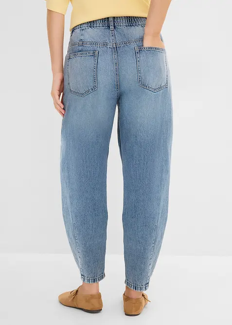 Barrel Jeans High Waist cropped, bonprix