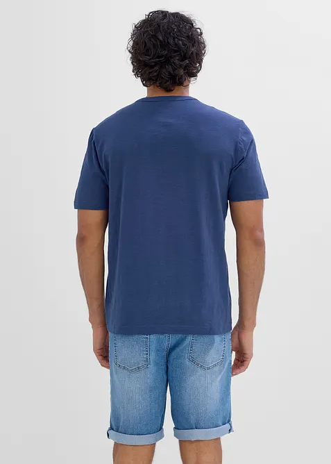T-shirt med farfarskrage, av ekologisk bomull, bonprix