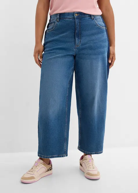 Barrel Jeans High Waist, cropped, bonprix