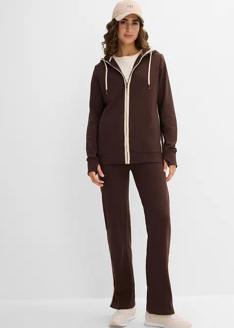 Stretchig tr&auml;ningsoverall i bomull (2 delar), bonprix