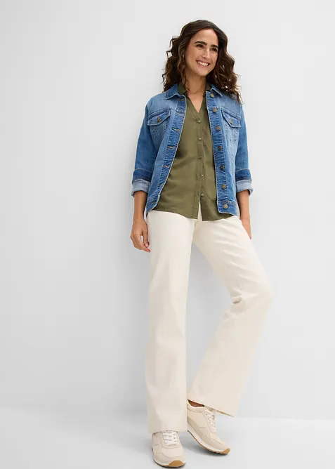Blus av mjuk viskos, bonprix