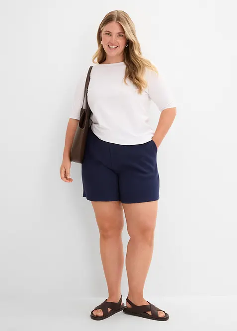 Shorts av ren bomull med struktur, bonprix