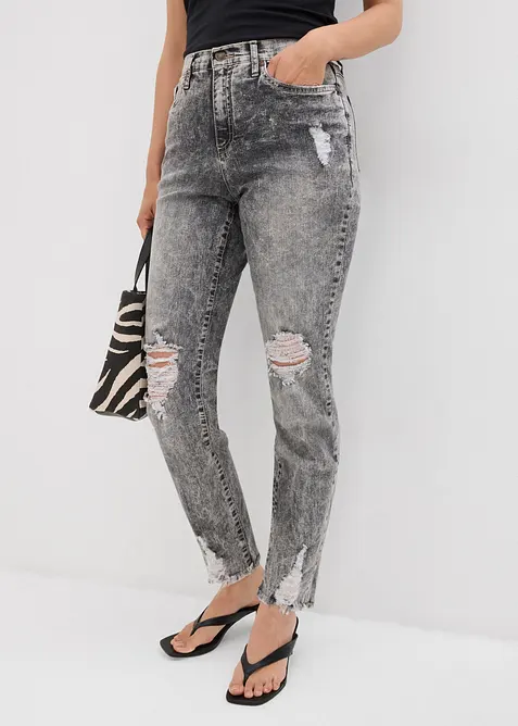 Mom jeans med destroyed-effekter, bonprix