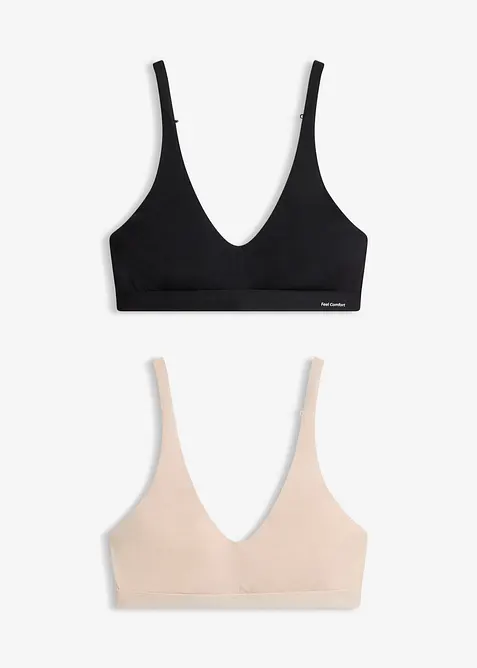 Feel Comfort-bralette av mjuk modal (2-pack), bonprix